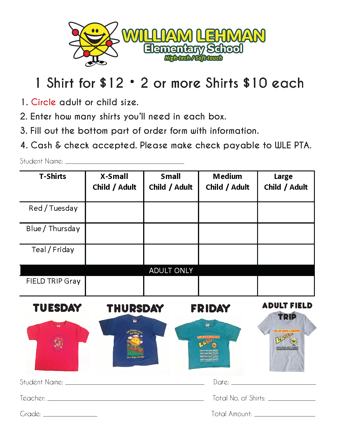 Spirit Shop Order Fom